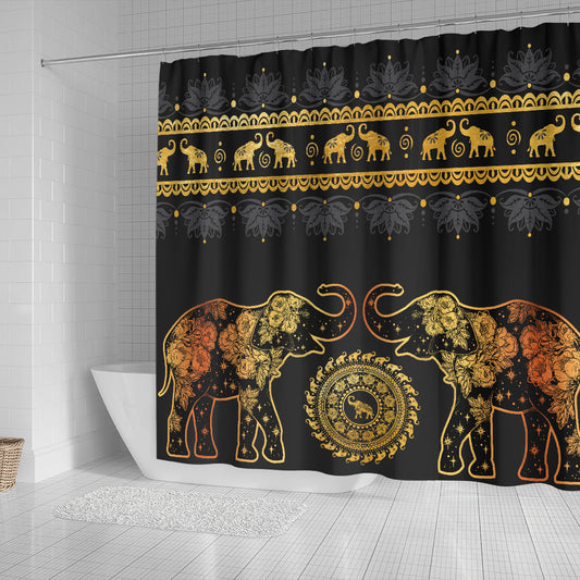 Golden Elephant Shower Curtain