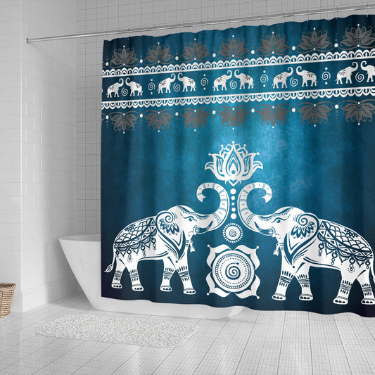 Blue Elephant Shower Curtain