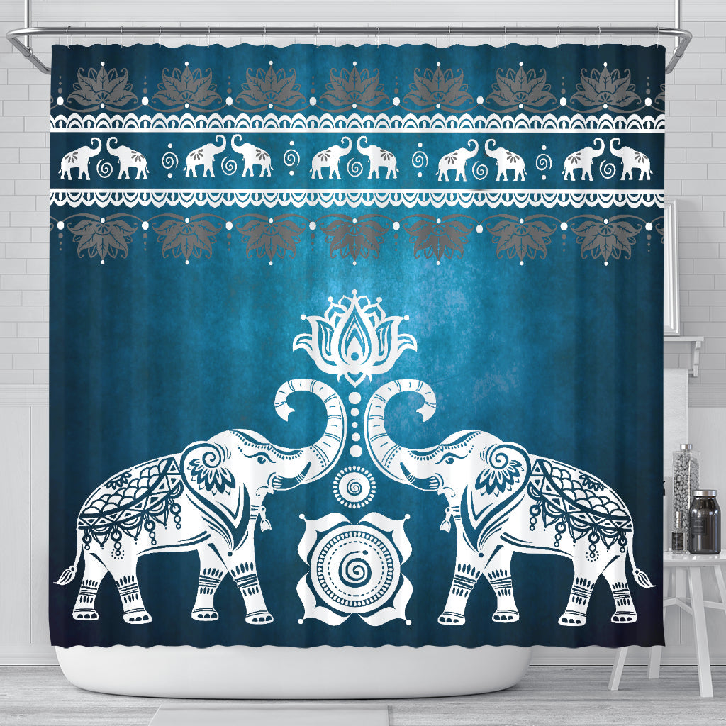 Blue Elephant Shower Curtain