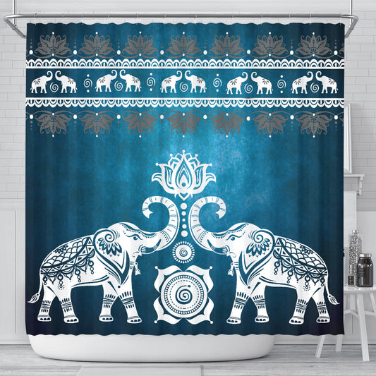 Blue Elephant Shower Curtain