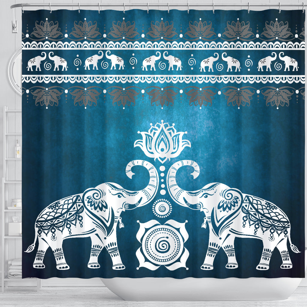 Blue Elephant Shower Curtain