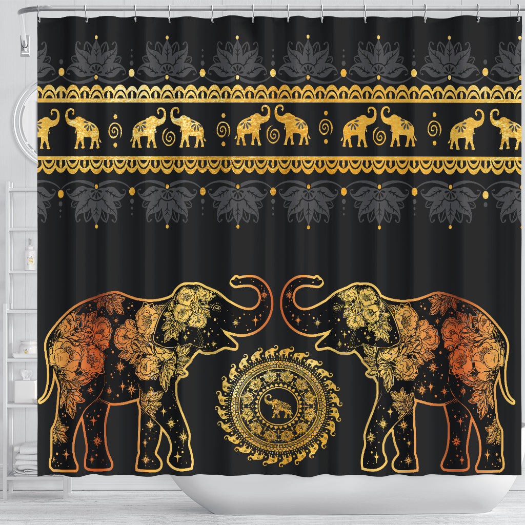 Golden Elephant Shower Curtain