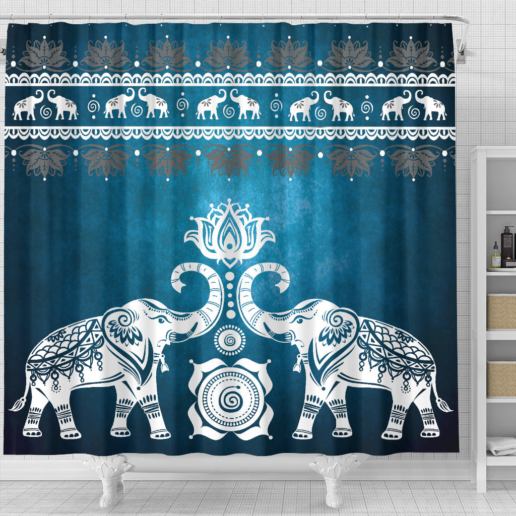 Blue Elephant Shower Curtain